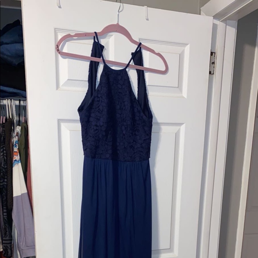 David’s bridal navy bridesmaid dress